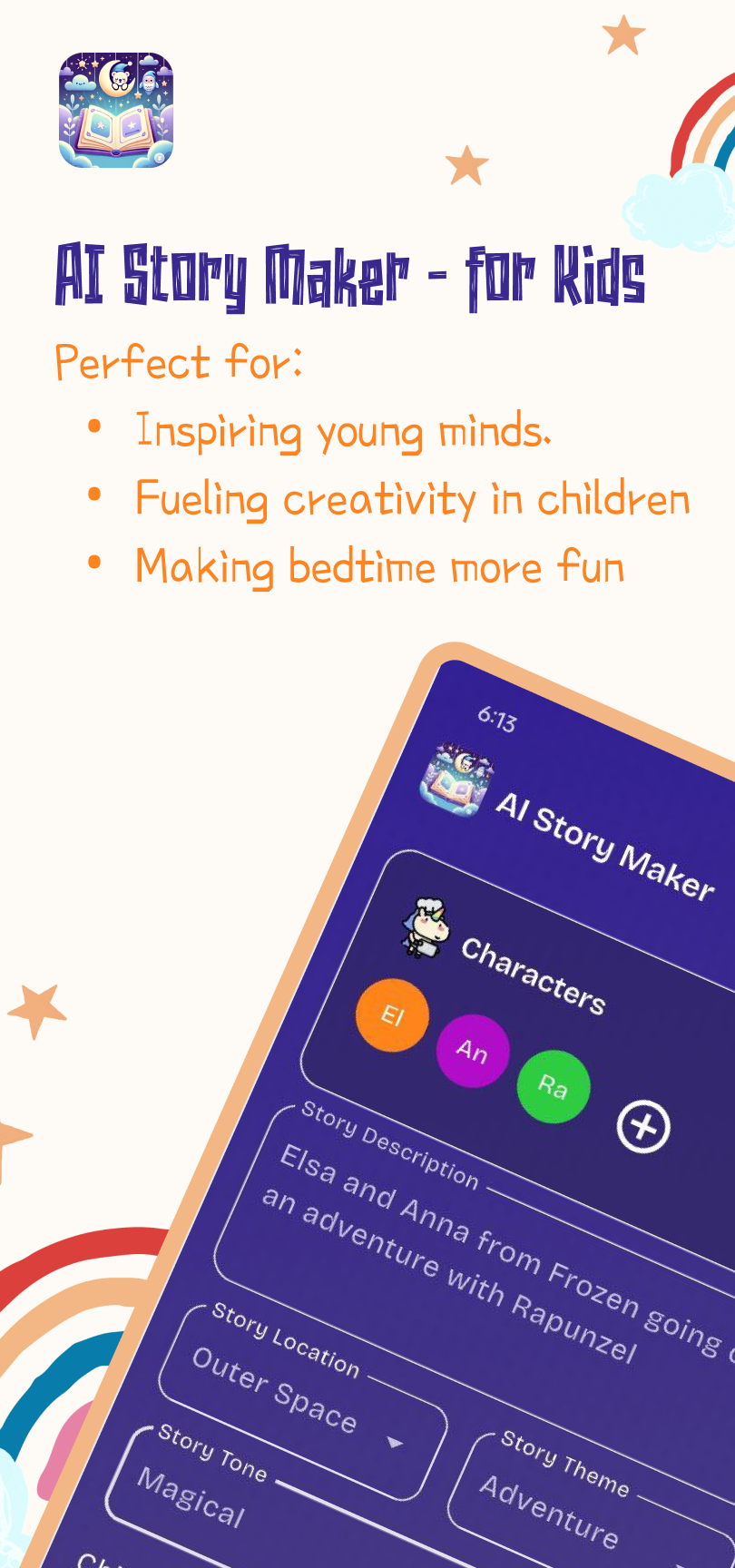 AI Bedtime Stories for Kids App